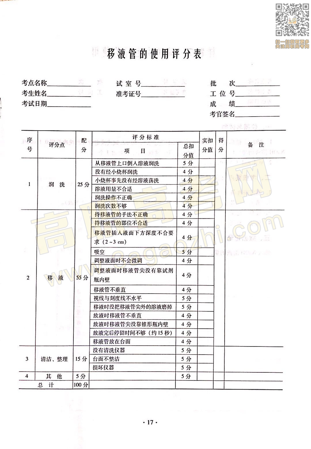 化学证书,2020年广东中职技能课程考试大纲及样题