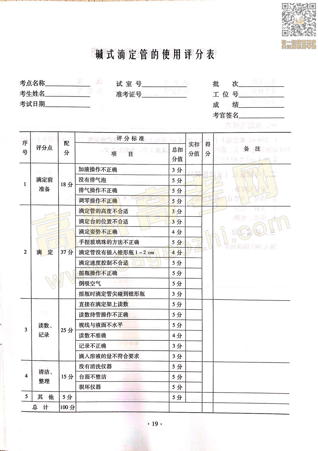 化学证书,2020年广东中职技能课程考试大纲及样题