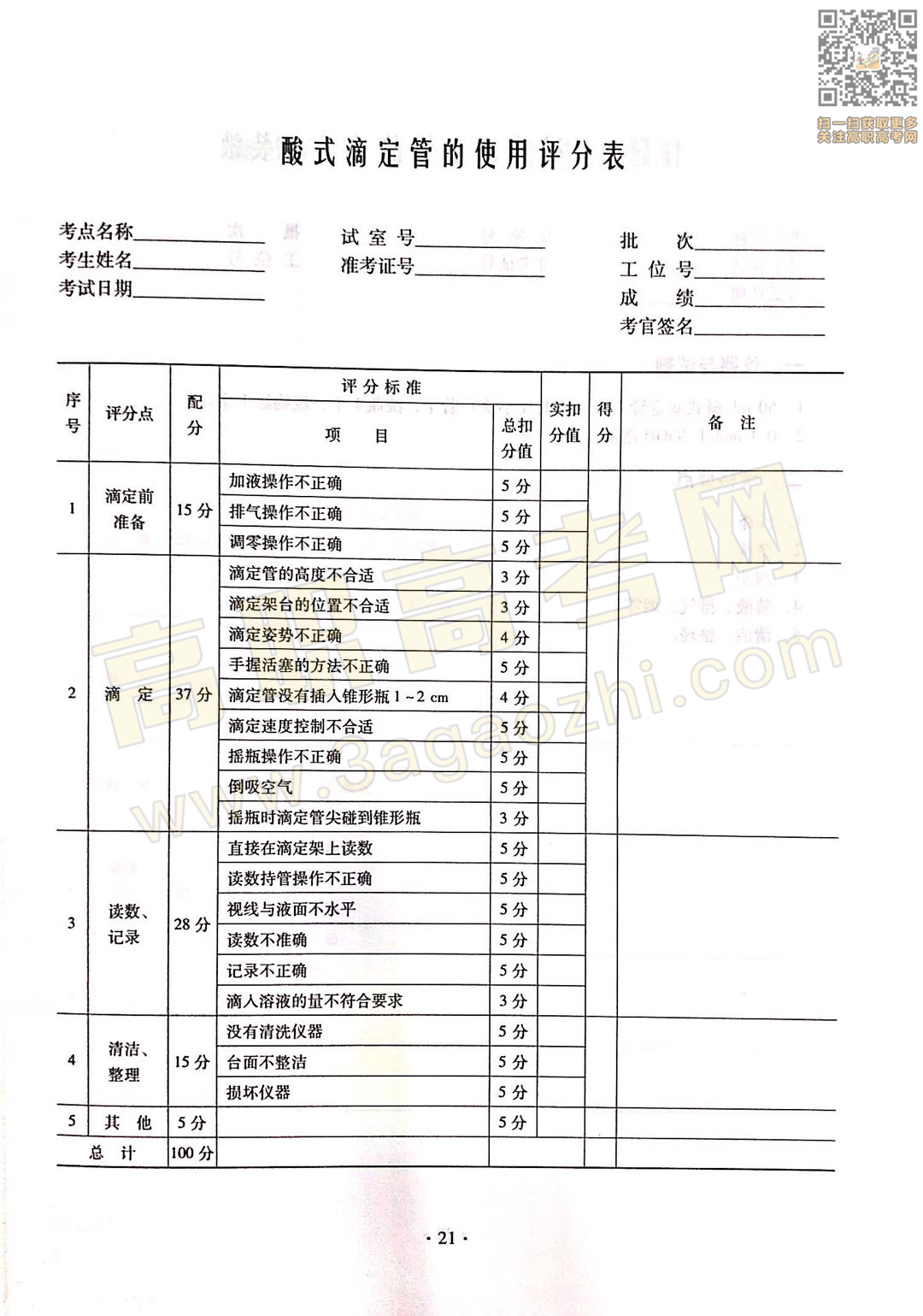 化学证书,2020年广东中职技能课程考试大纲及样题