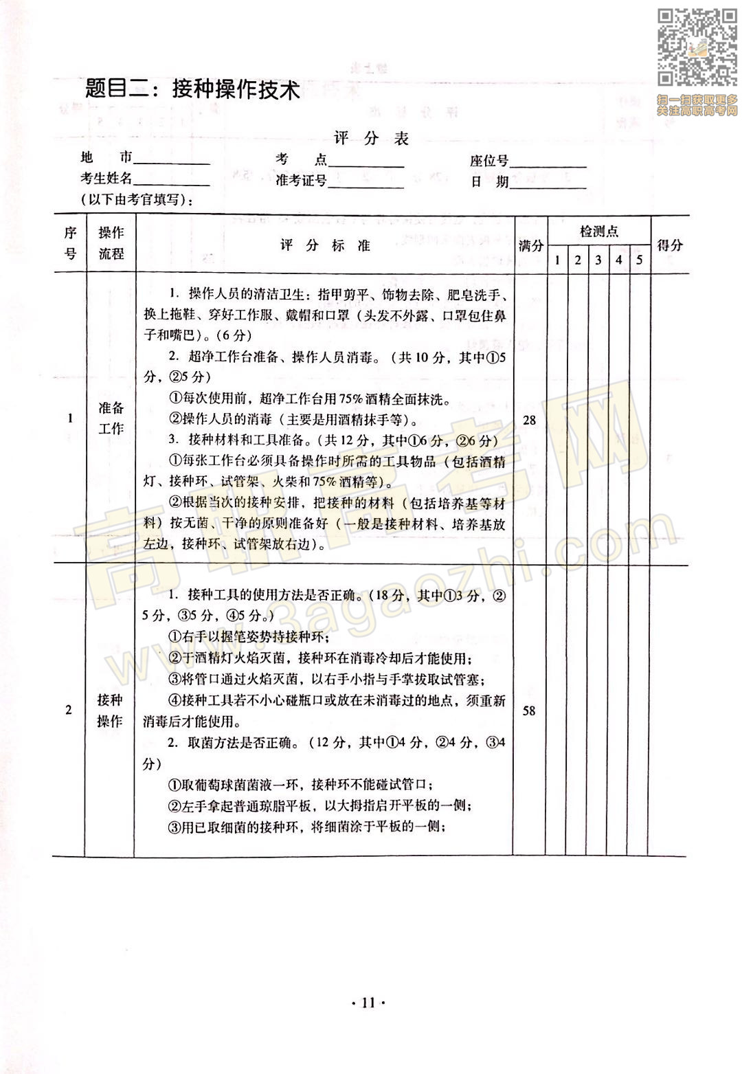 生物技术基础证书,2020年广东中职技能课程考试大纲及样题