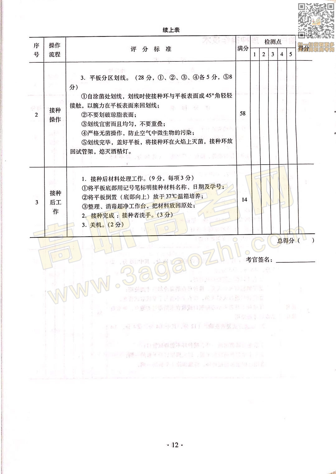 生物技术基础证书,2020年广东中职技能课程考试大纲及样题