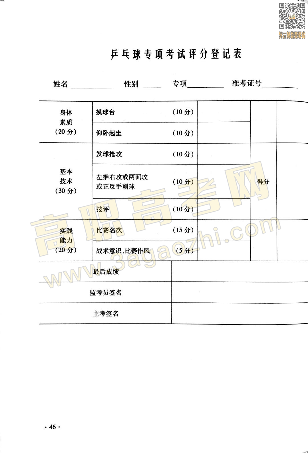 体育证书,2020年广东中职技能课程考试大纲及样题