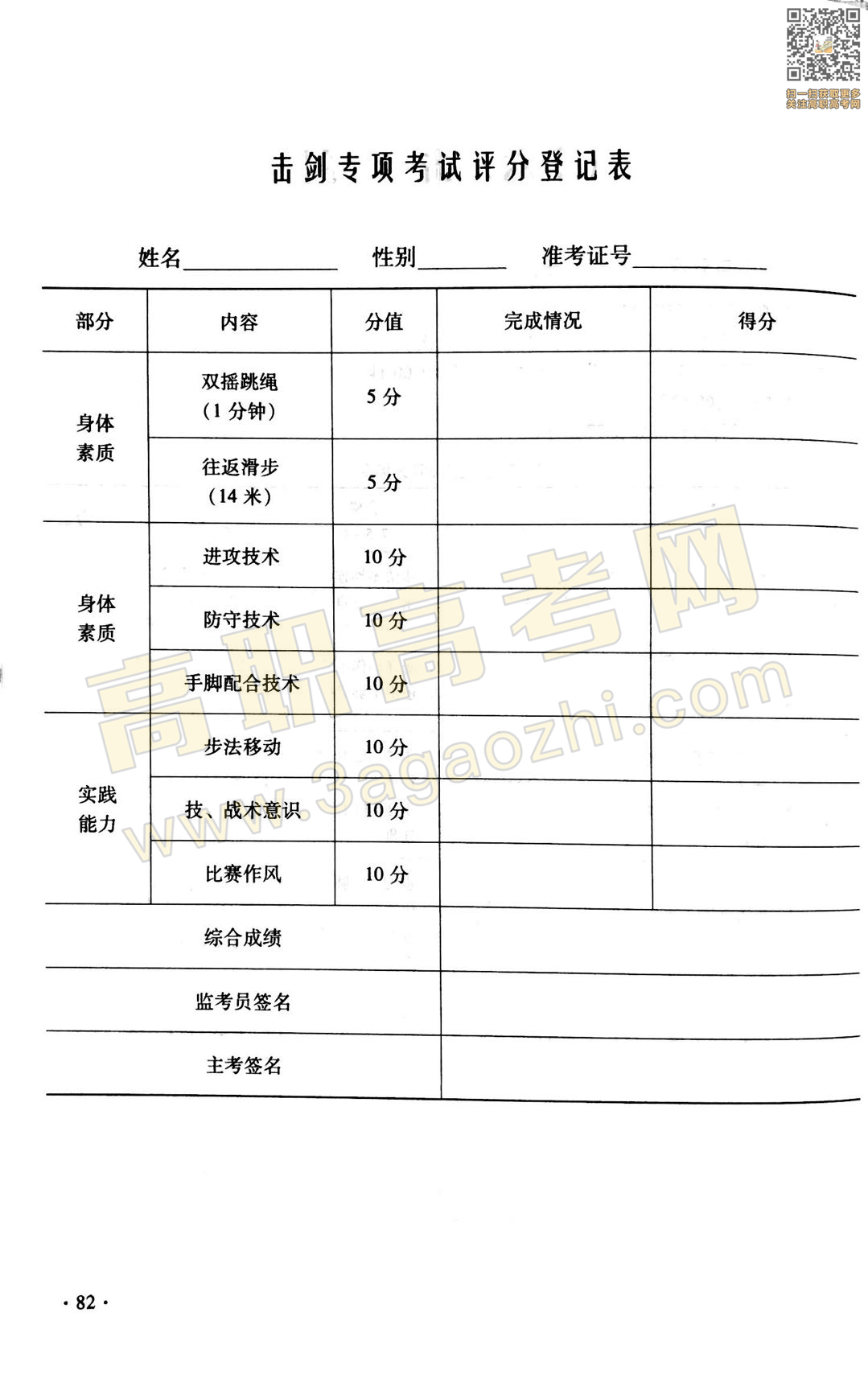 体育证书,2020年广东中职技能课程考试大纲及样题